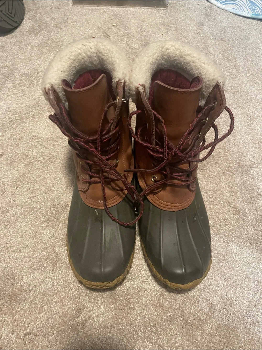 Women’s Insulated Brown & Olive Winter Duck Boots